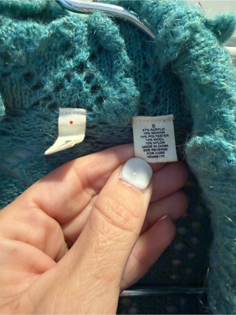 Moth Teal Open-Front Ruffle Knit Cardigan - Picture 3 of 4